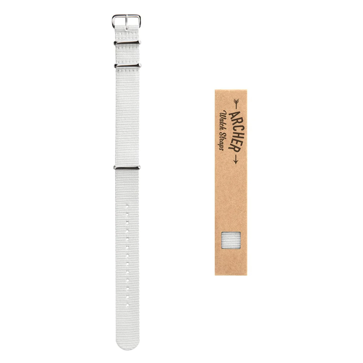 Classic Military Style Nylon Watch Band - White - Image 4