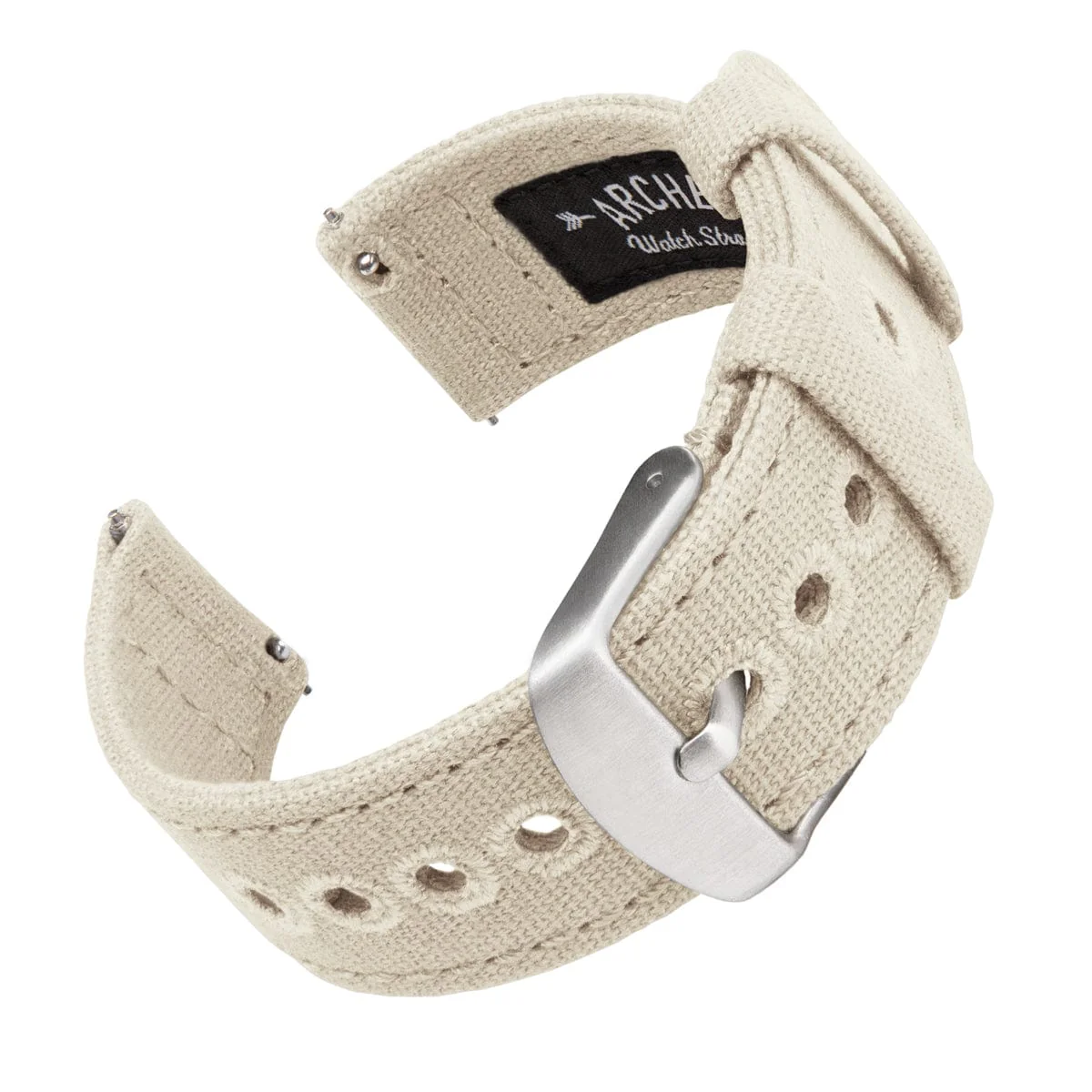 Quick Release Canvas Watch Band - Alabaster