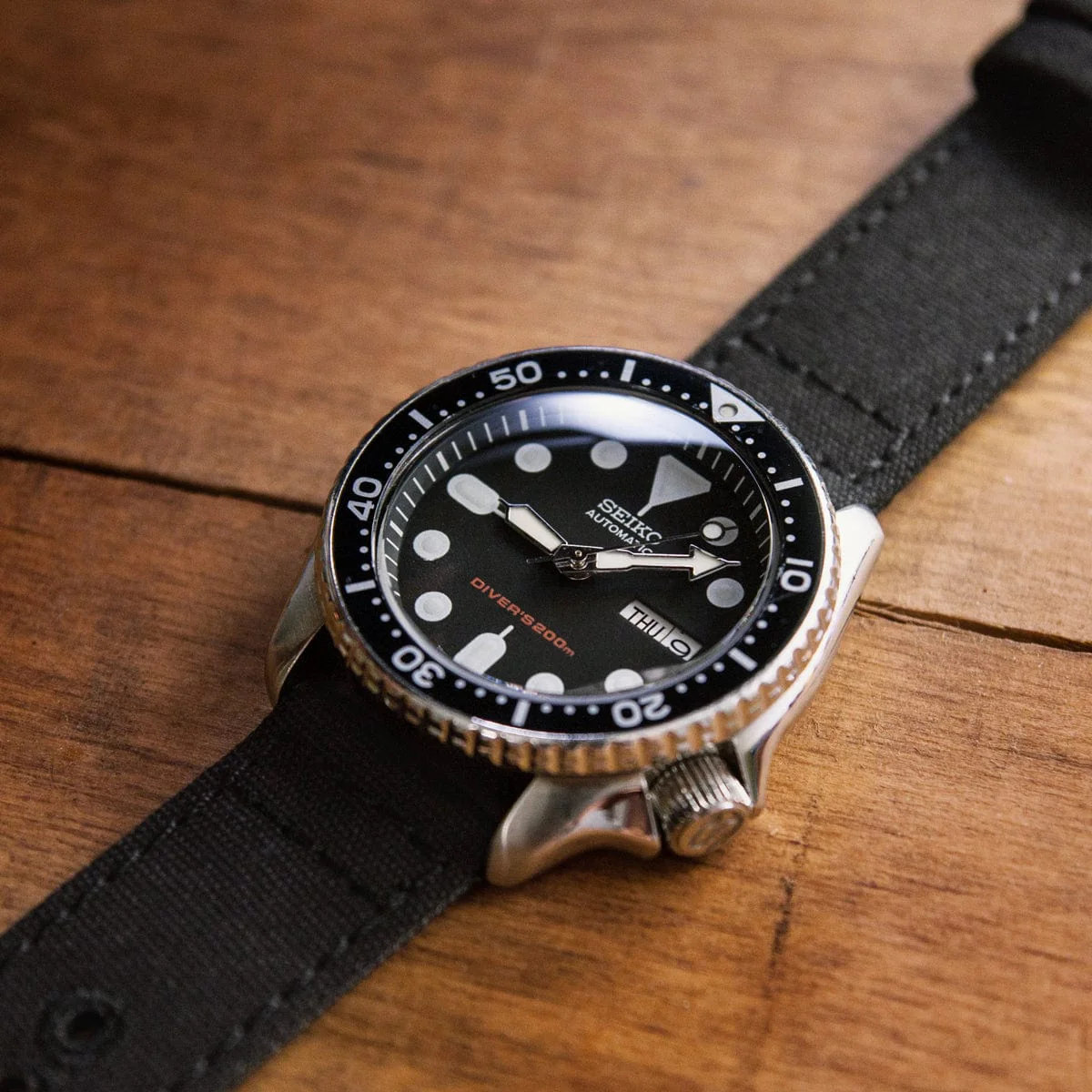 Quick Release Canvas Watch Band - Black - Image 3