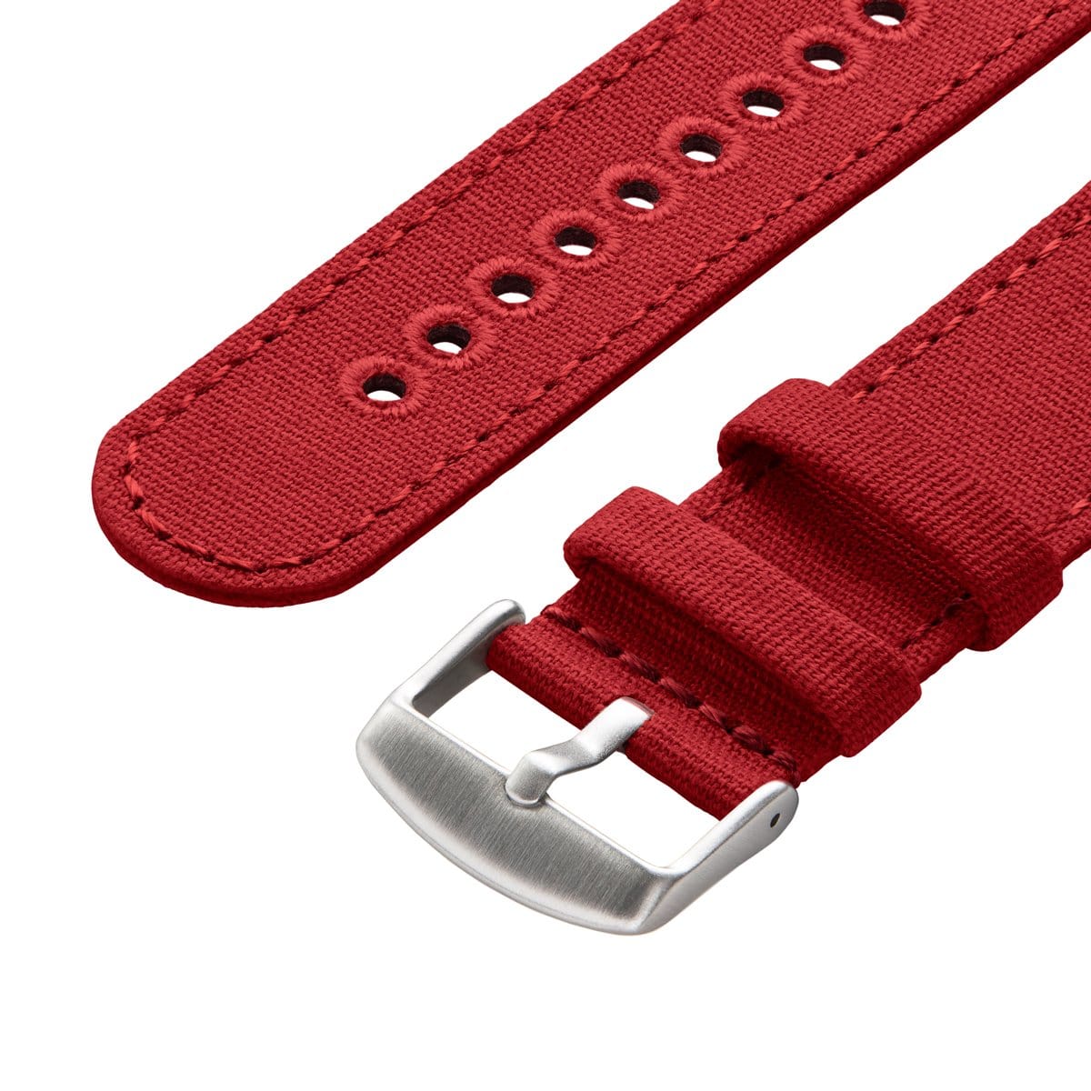 Quick Release Canvas Watch Band - Carmine Red - Image 4