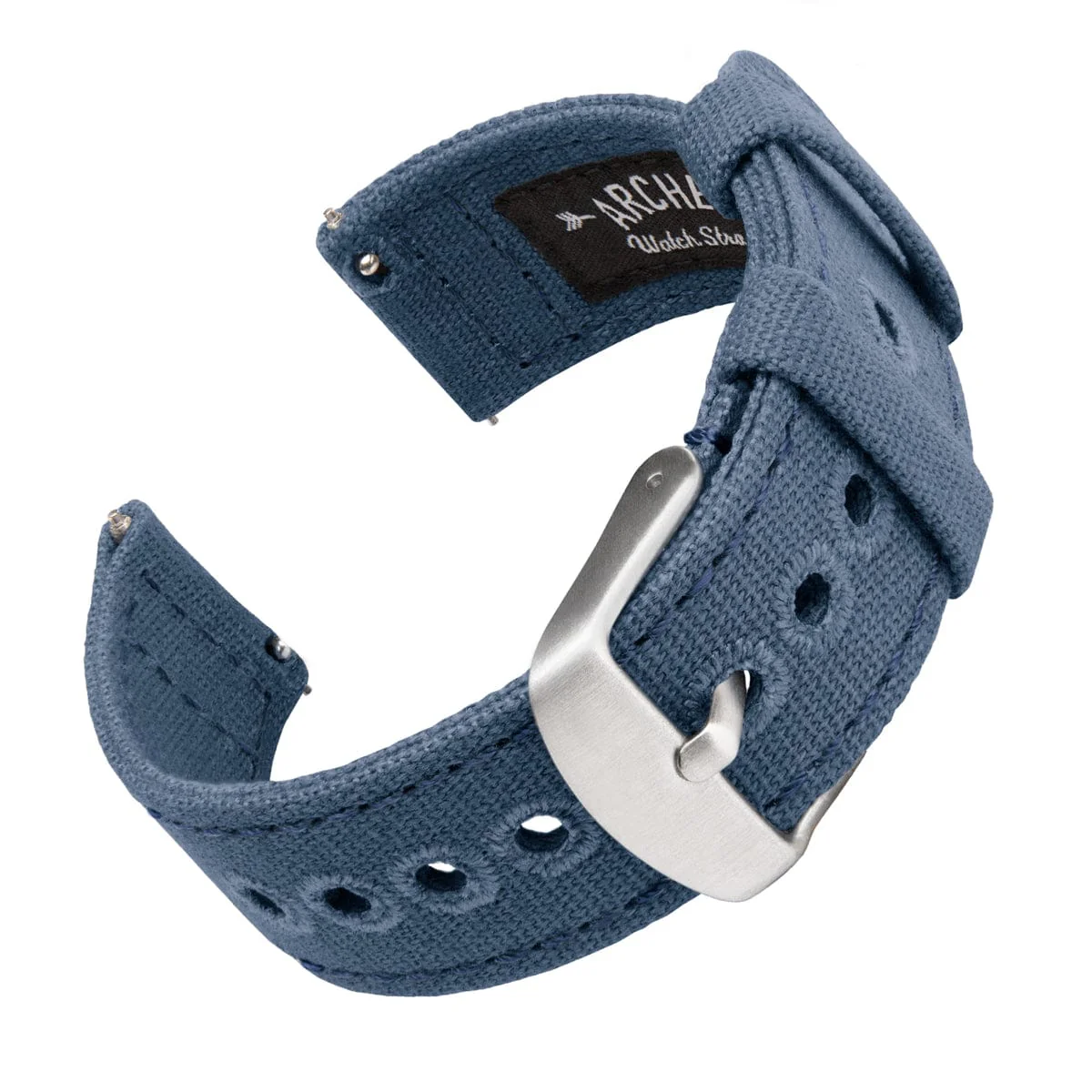 Quick Release Canvas Watch Band - Classic Denim Blue