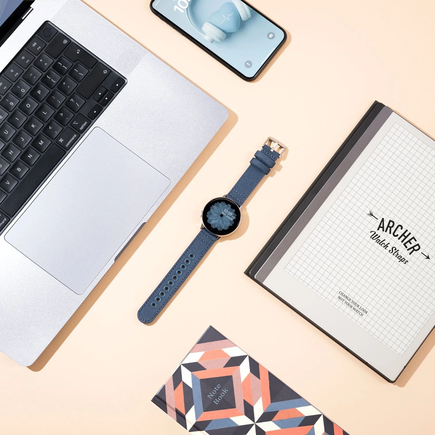 Quick Release Canvas Watch Band - Classic Denim Blue - Image 3