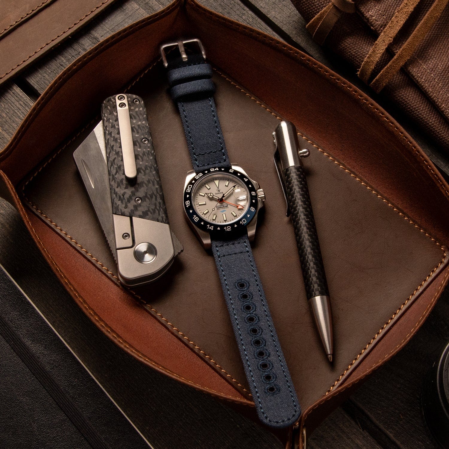 Quick Release Canvas Watch Band - Navy Blue - Image 3