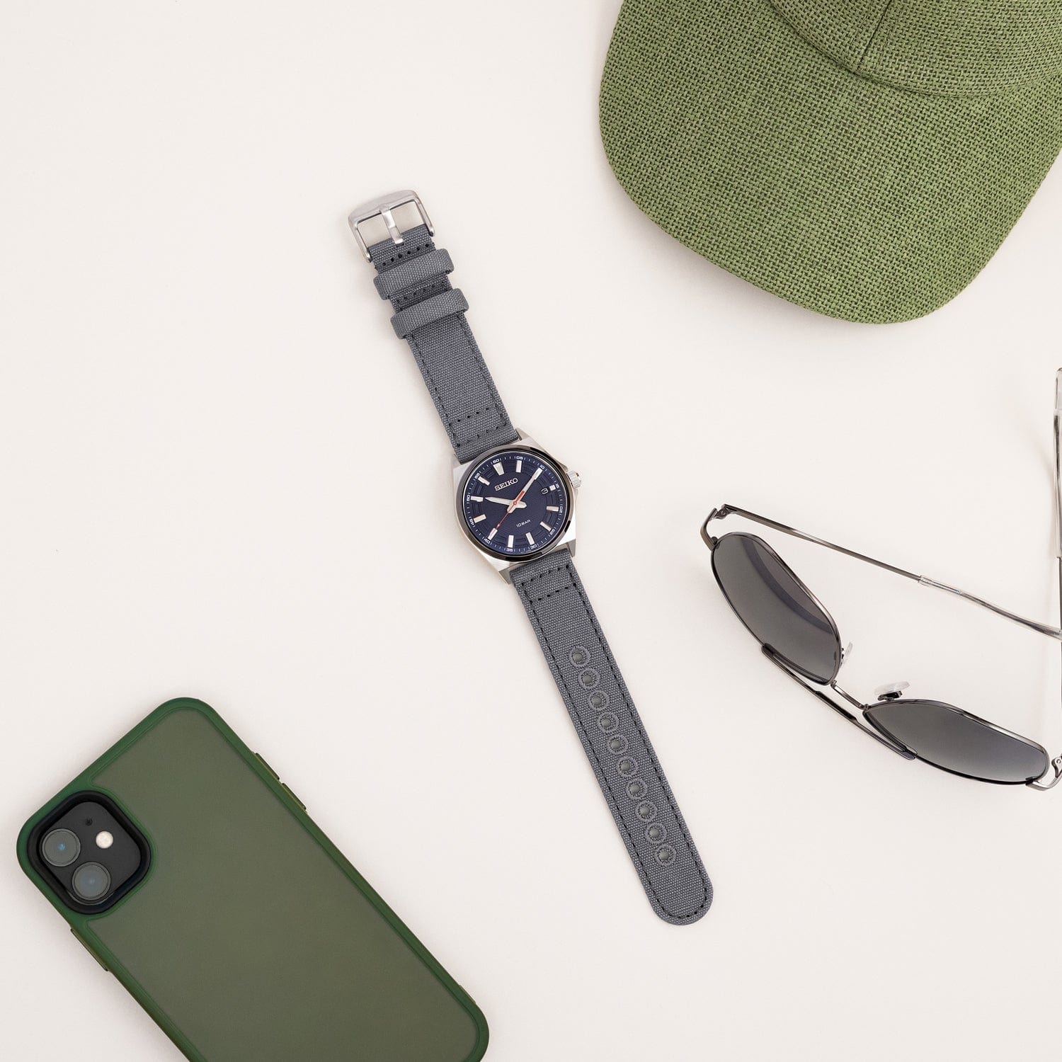 Quick Release Canvas Watch Band - Slate Gray - Image 2