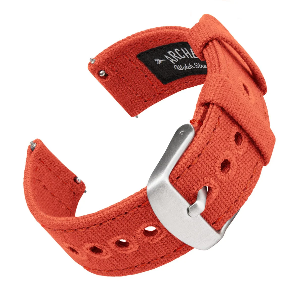 Quick Release Canvas Watch Band - Tangelo Orange
