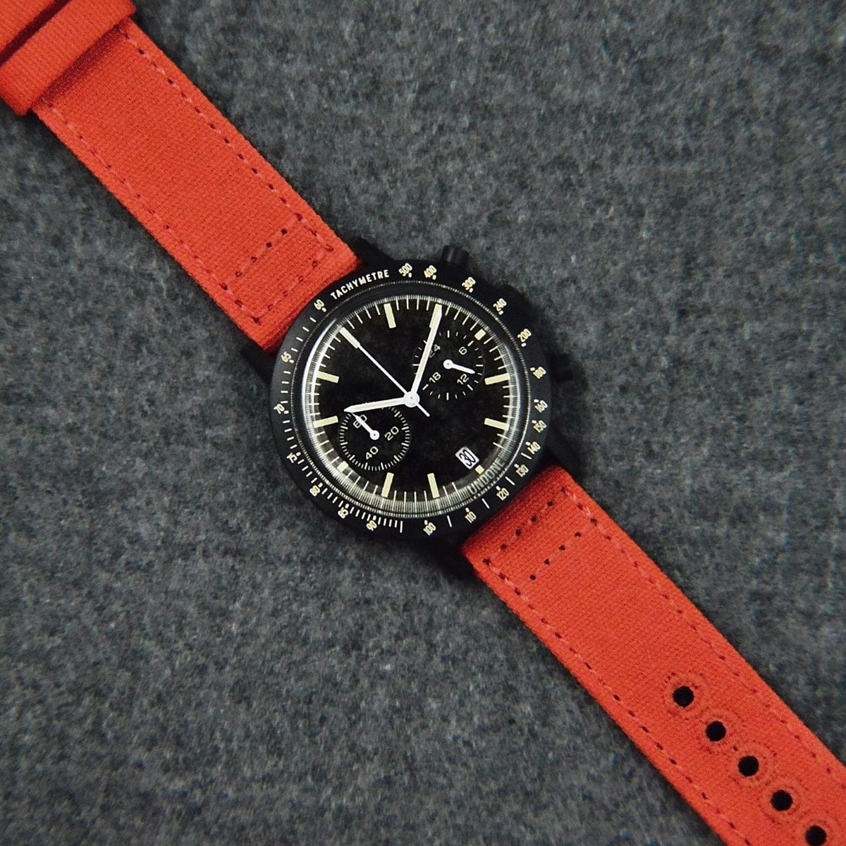 Quick Release Canvas Watch Band - Tangelo Orange - Image 3