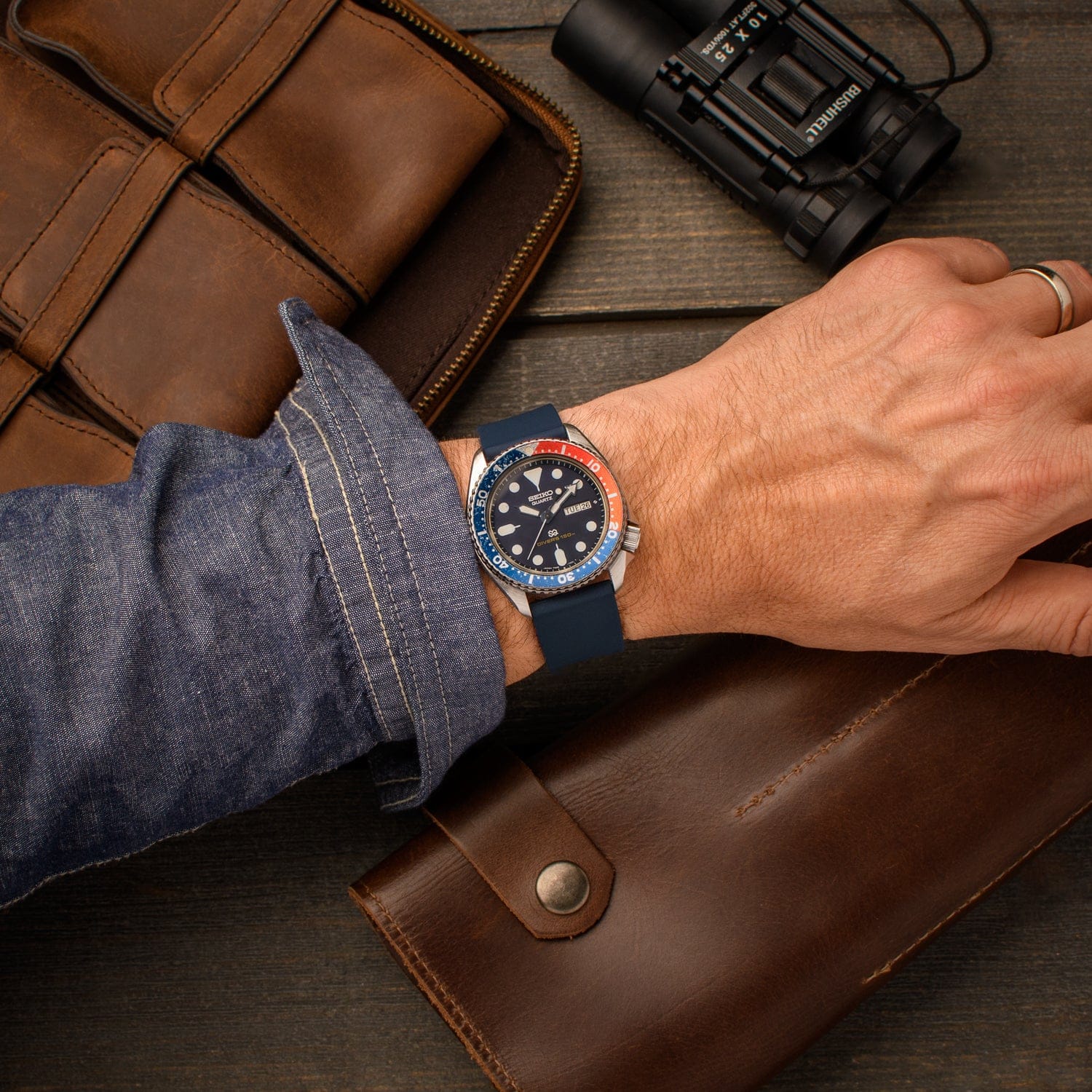 Quick Release Custom Fit Silicone Watch Band - Midnight Blue - Image 3