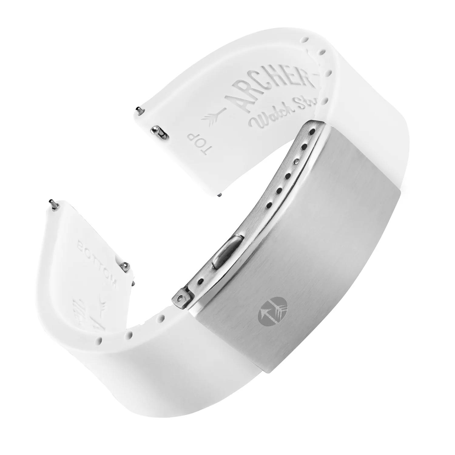 Quick Release Custom Fit Silicone Watch Band - White