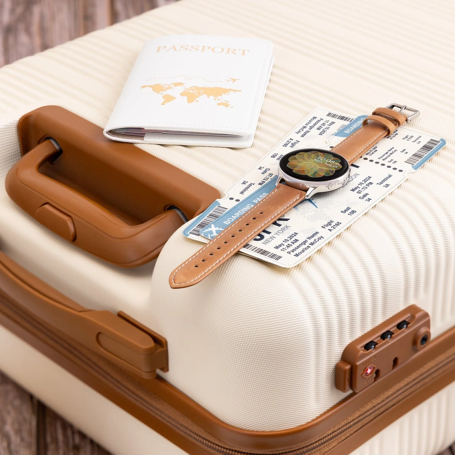 Quick Release Leather Watch Band - Camel Tan/Natural - Image 3
