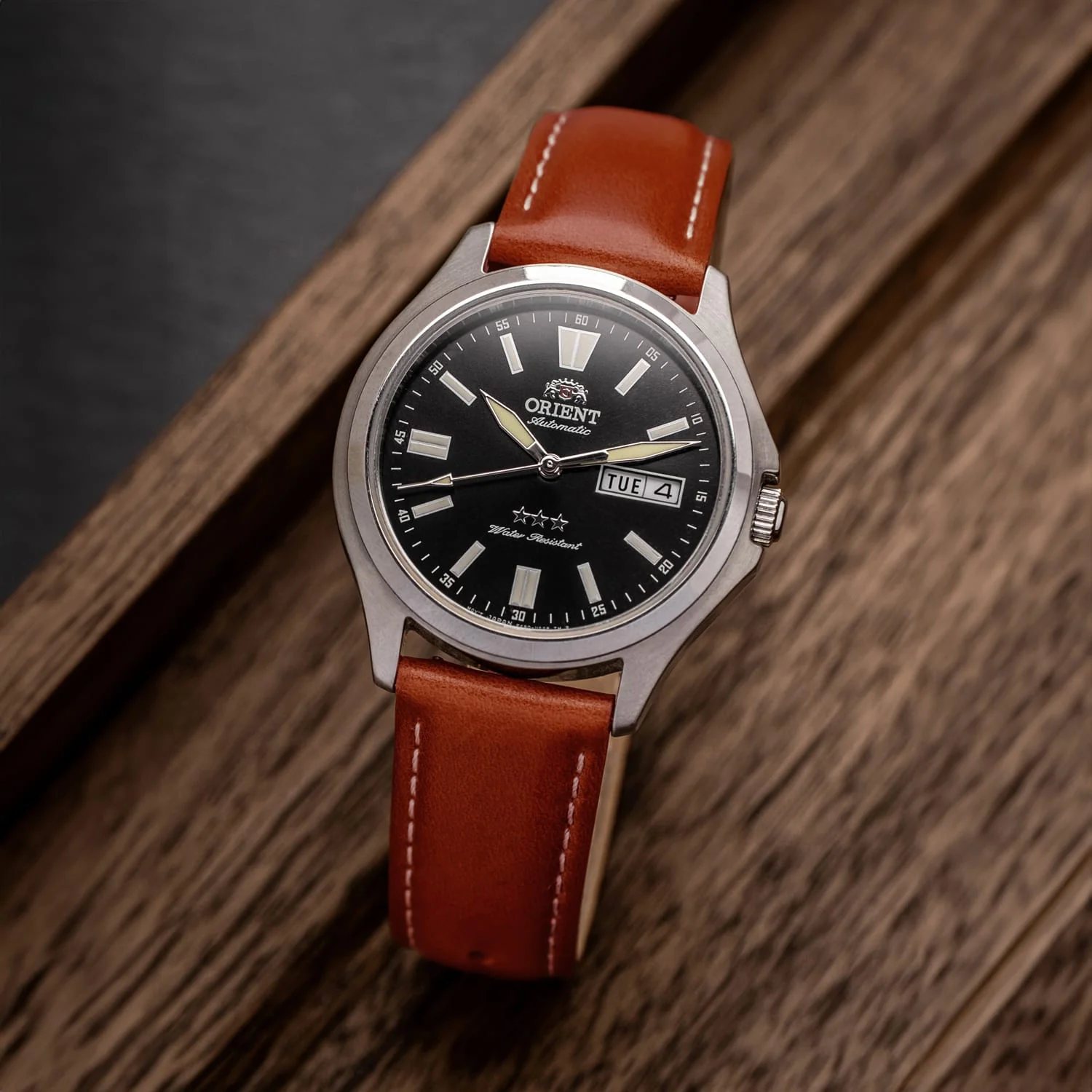 Quick Release Leather Watch Band - Cognac/Natural - Image 2