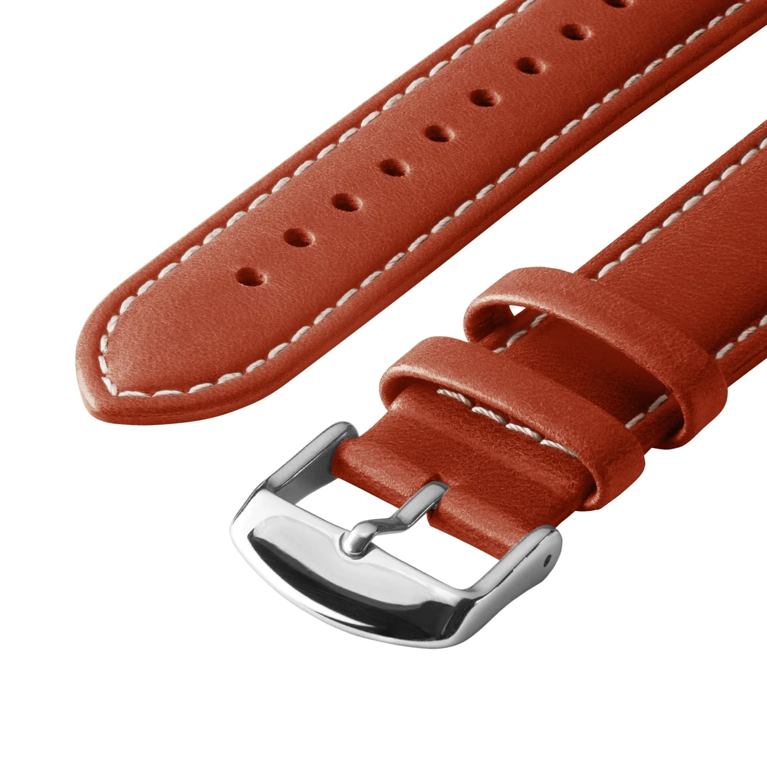Quick Release Leather Watch Band - Cognac/Natural - Image 5