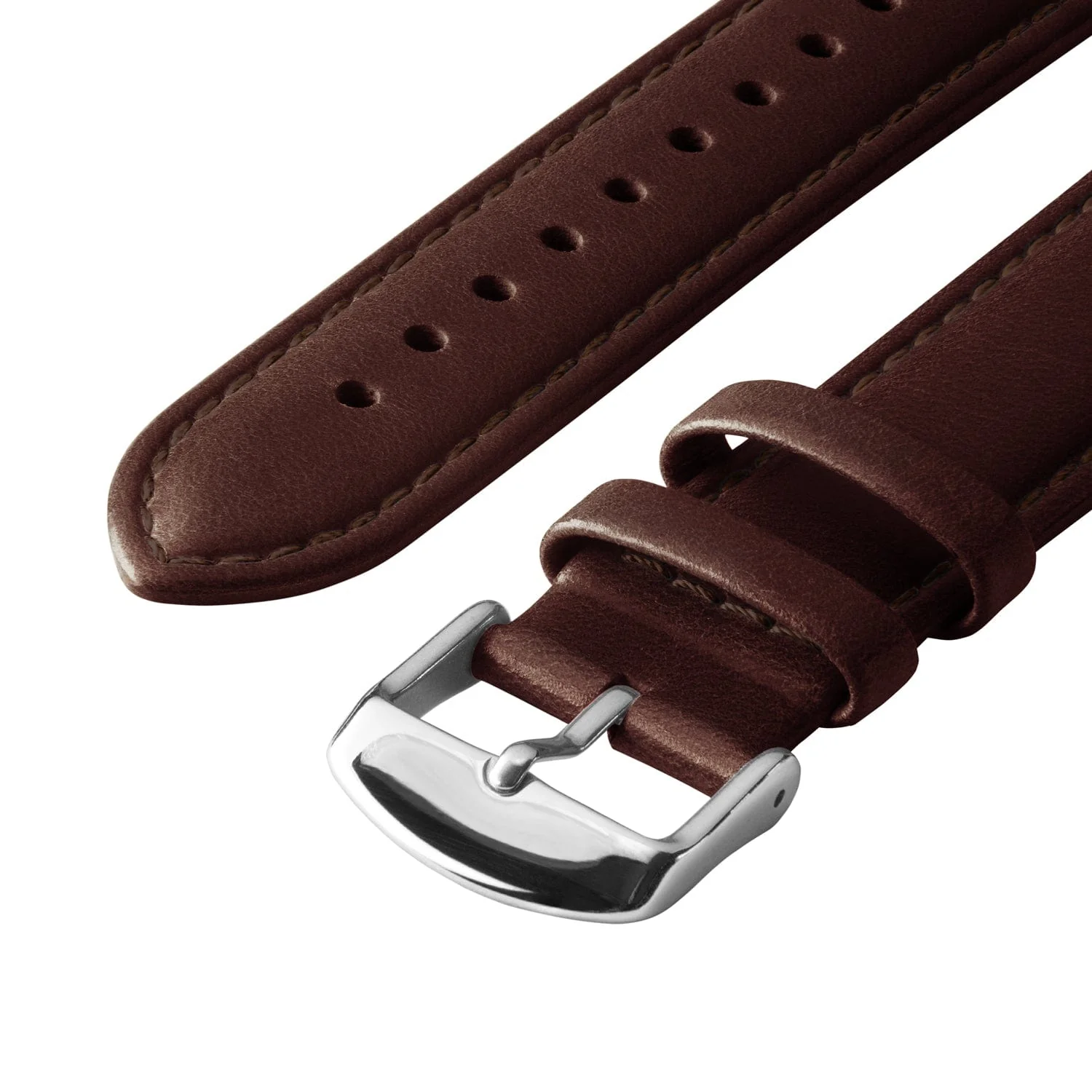 Quick Release Leather Watch Band - Dark Chestnut/Matched - Image 5