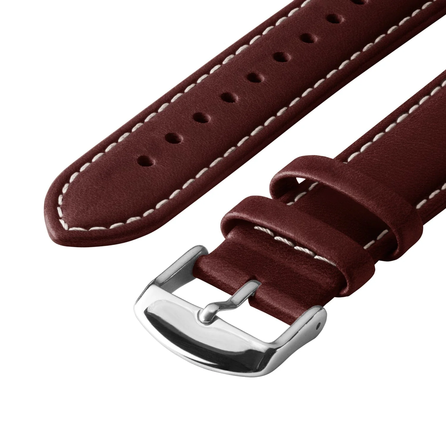 Quick Release Leather Watch Band - Mahogany/Natural - Image 5