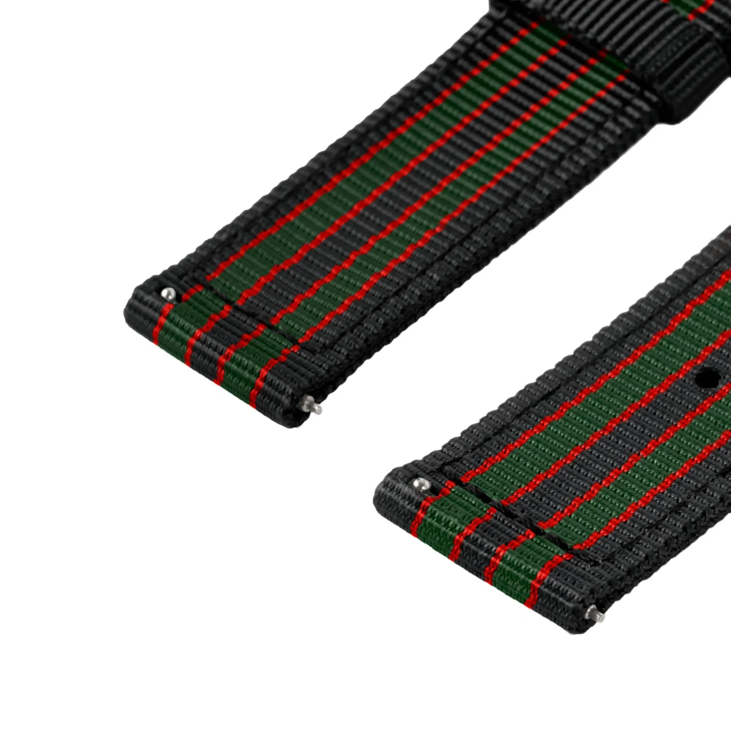 Quick Release Nylon Watch Band - Black/Red/Green - Image 8