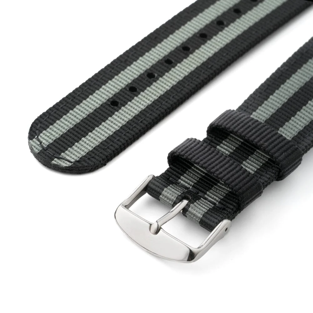 Quick Release Nylon Watch Band - Black and Gray (James Bond) - Image 6
