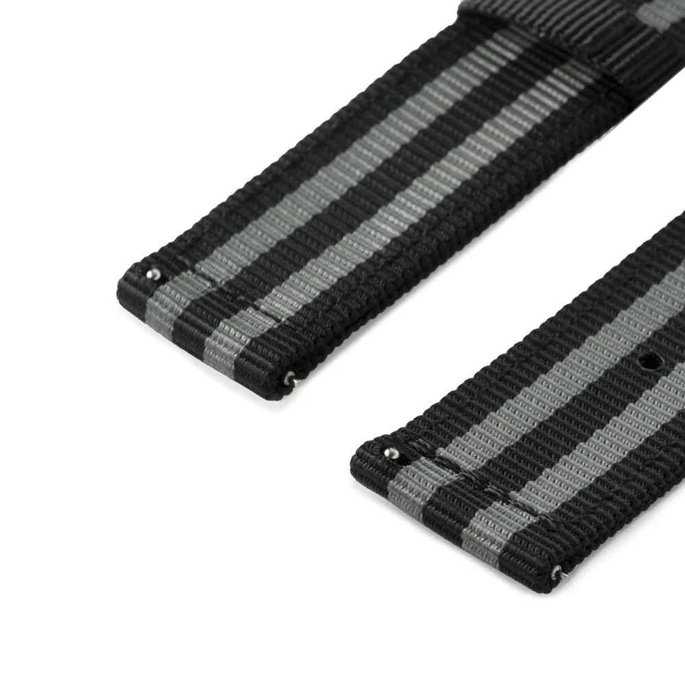 Quick Release Nylon Watch Band - Black and Gray (James Bond) - Image 8