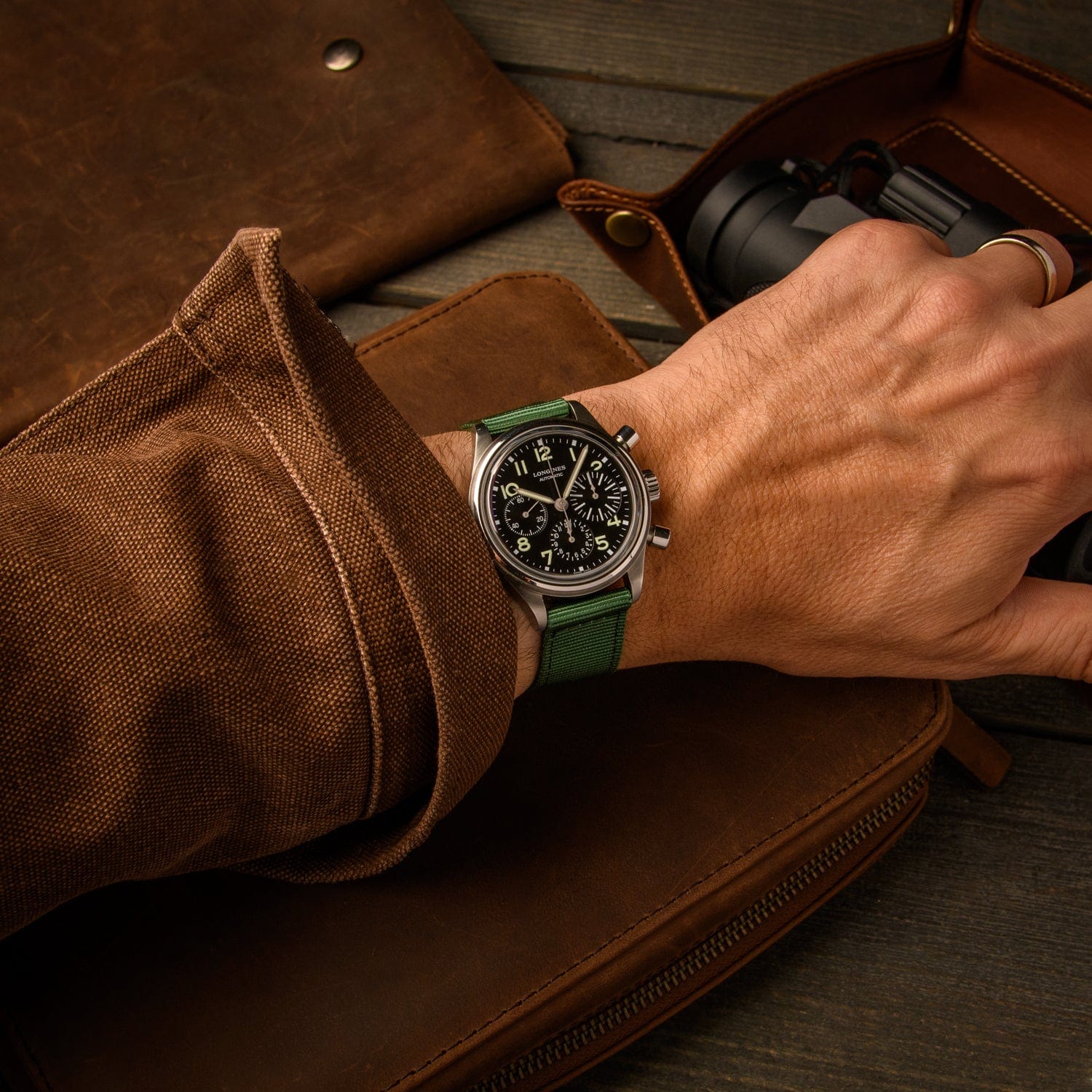 Quick Release Nylon Watch Band - Forest Green - Image 2