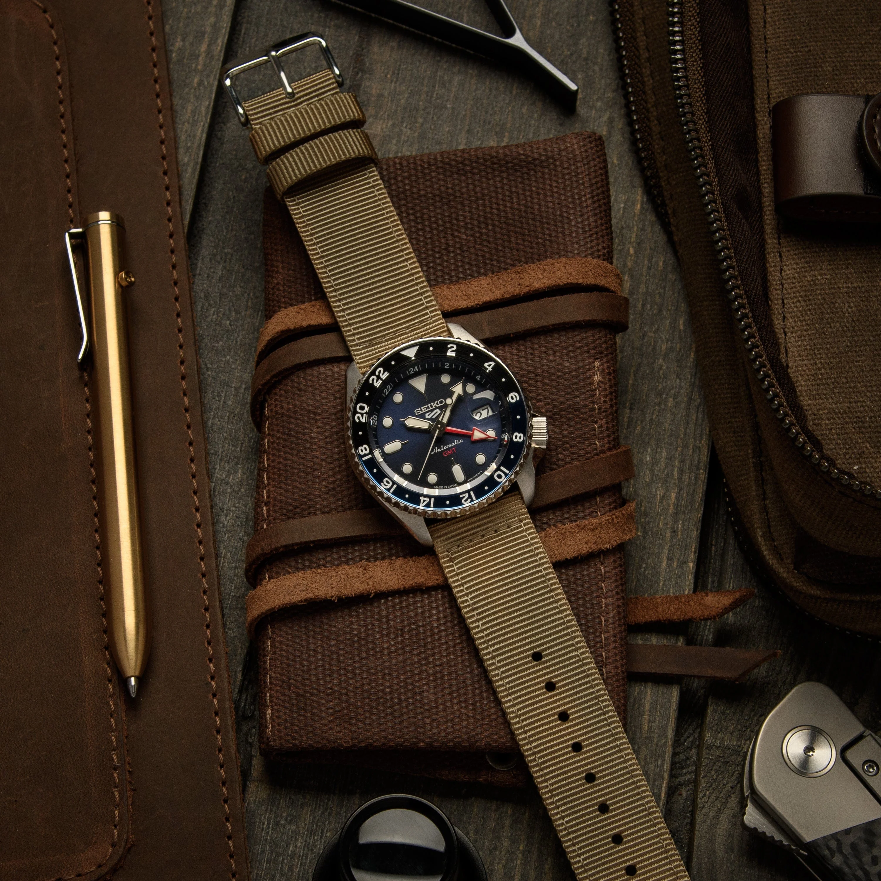 Quick Release Nylon Watch Band - Khaki - Image 3