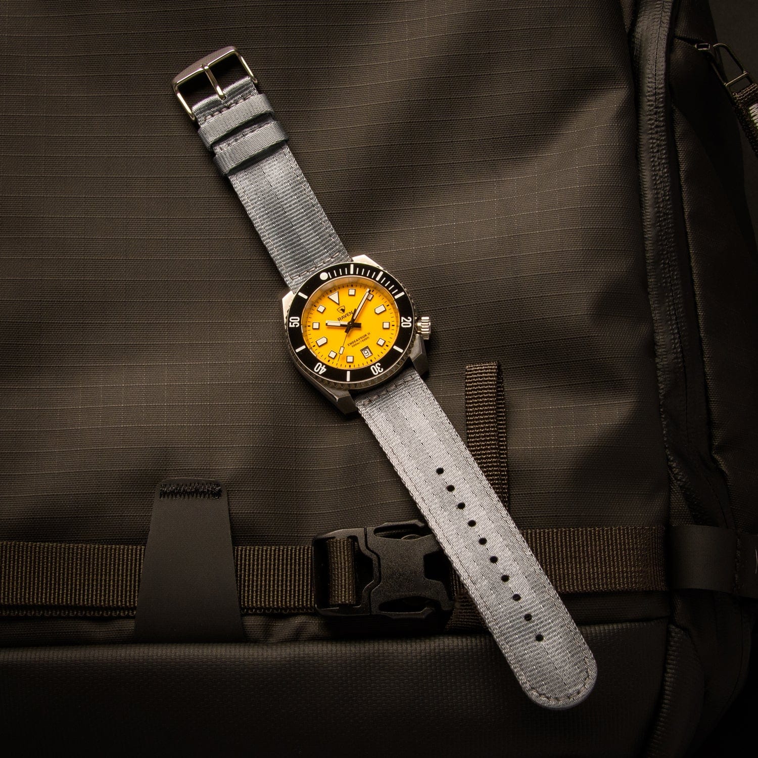 Quick Release Seat Belt Nylon Watch Band - Gray - Image 2