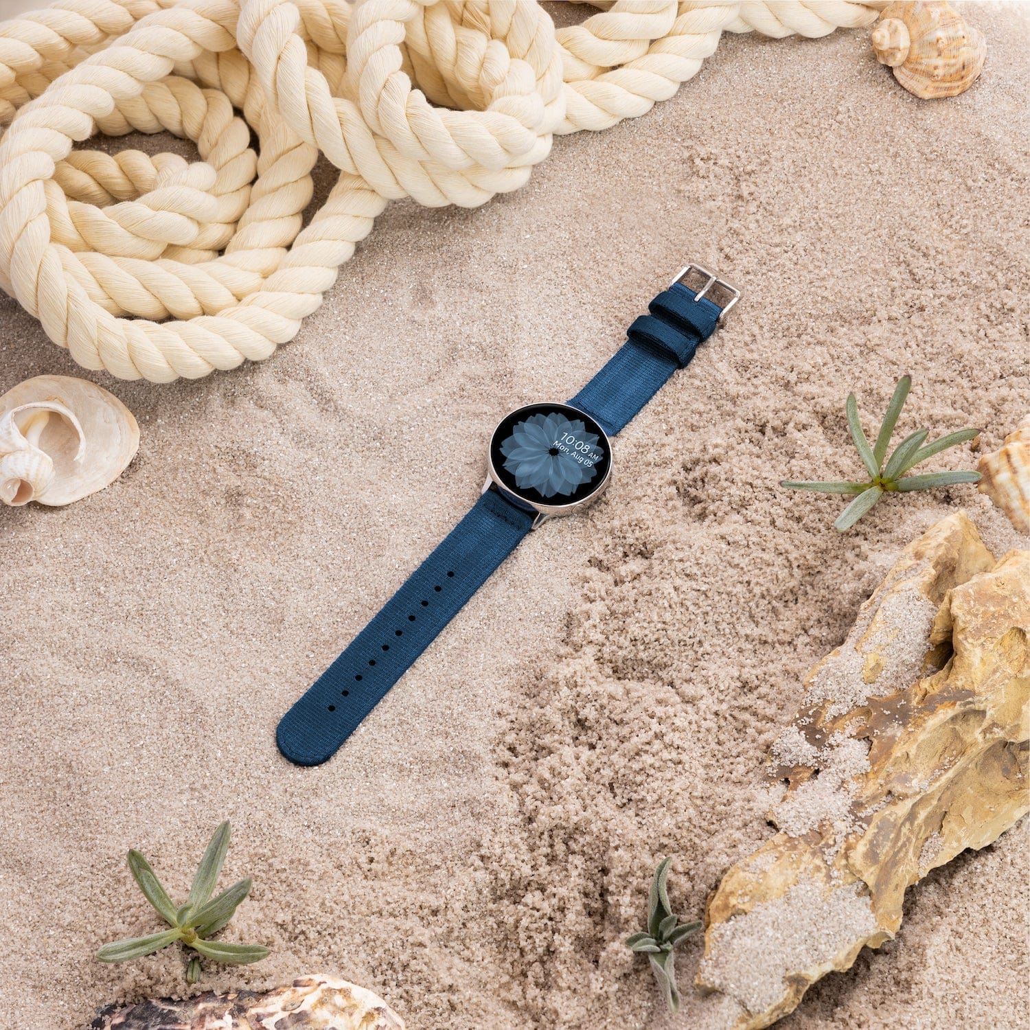 Quick Release Seat Belt Nylon Watch Band - Navy - Image 2