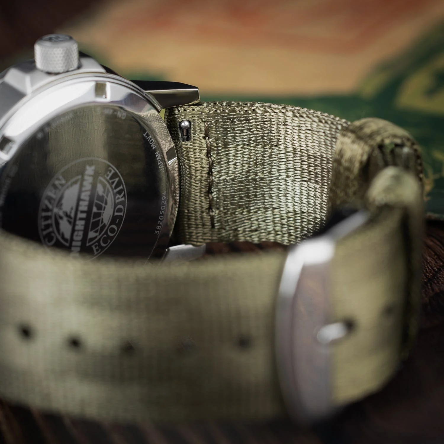 Quick Release Seat Belt Nylon Watch Band - Olive - Image 3