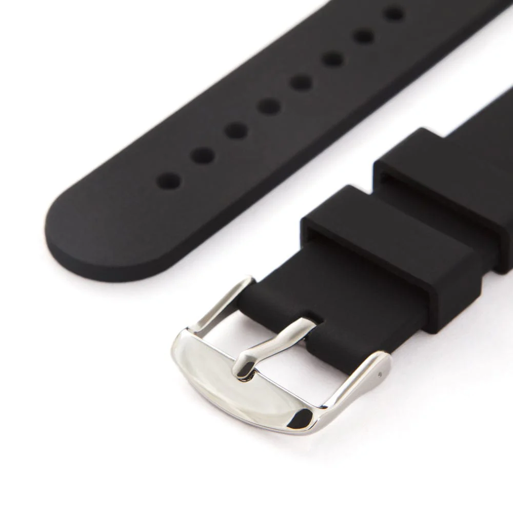 Quick Release Silicone Watch Band - Black - Image 6