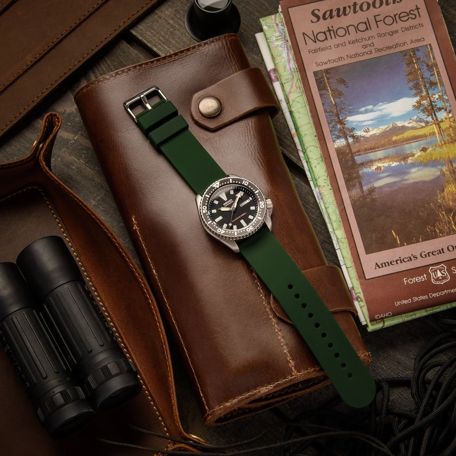 Quick Release Silicone Watch Band - British Racing Green - Image 3