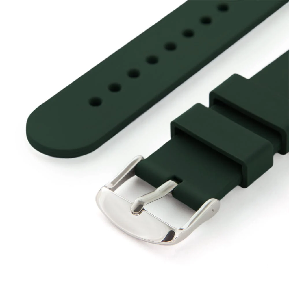 Quick Release Silicone Watch Band - British Racing Green - Image 6