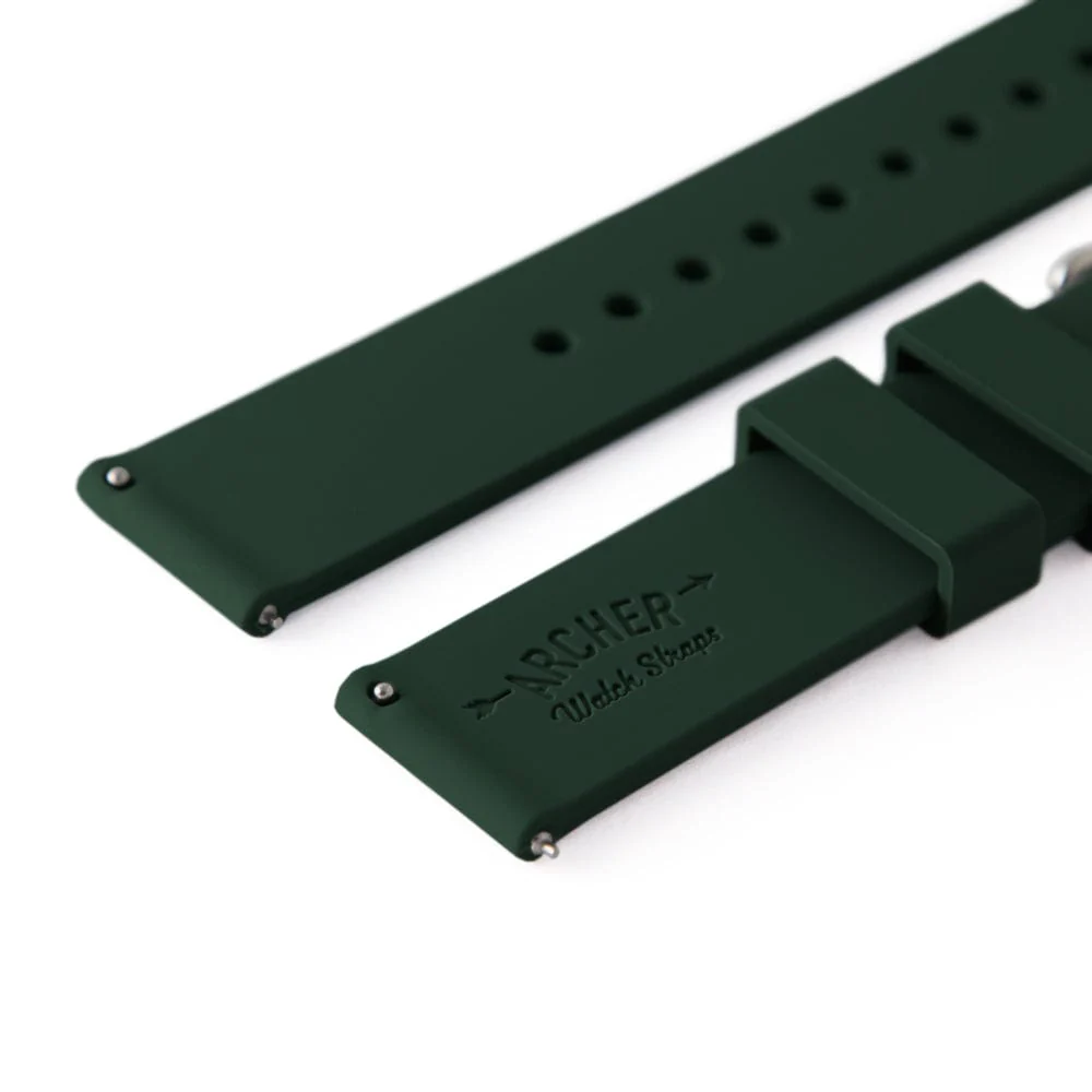 Quick Release Silicone Watch Band - British Racing Green - Image 7