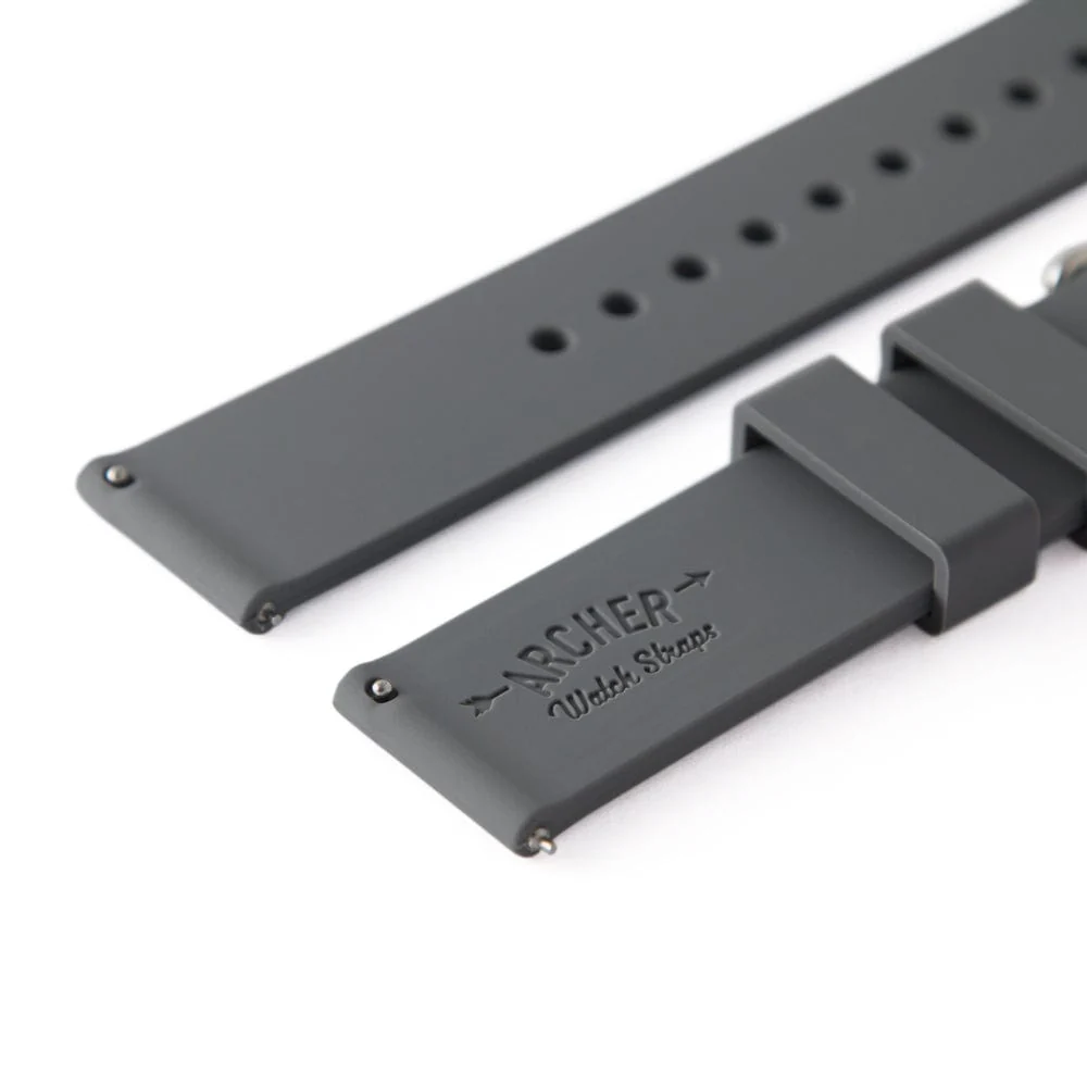 Quick Release Silicone Watch Band - Graphite - Image 7