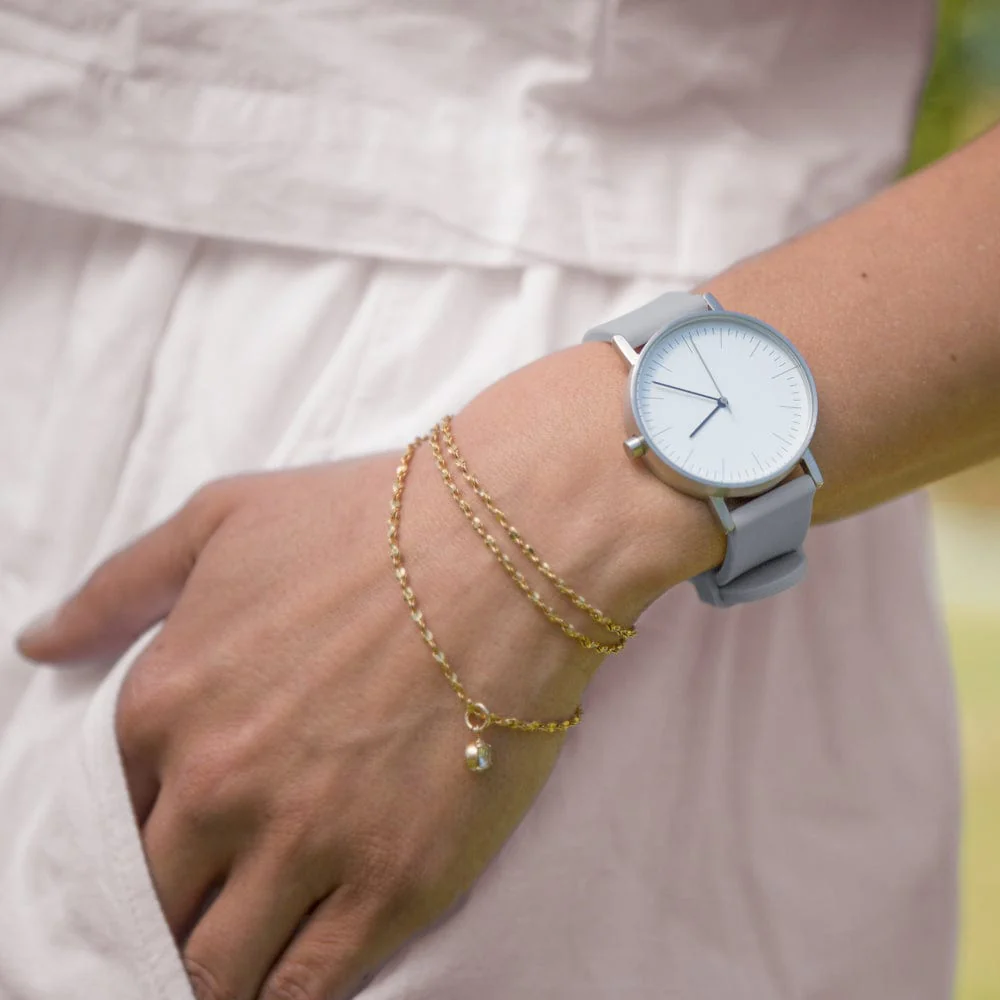 Quick Release Silicone Watch Band - Platinum Gray - Image 3