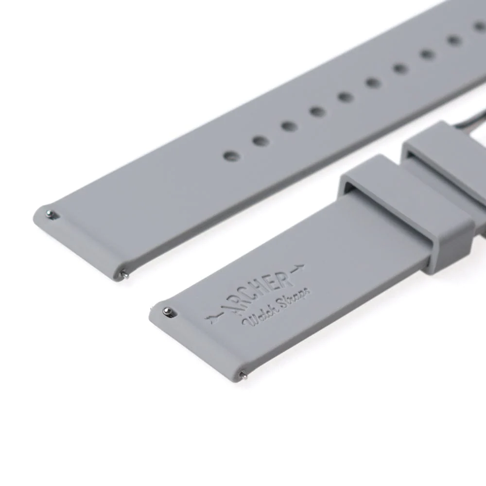 Quick Release Silicone Watch Band - Platinum Gray - Image 7