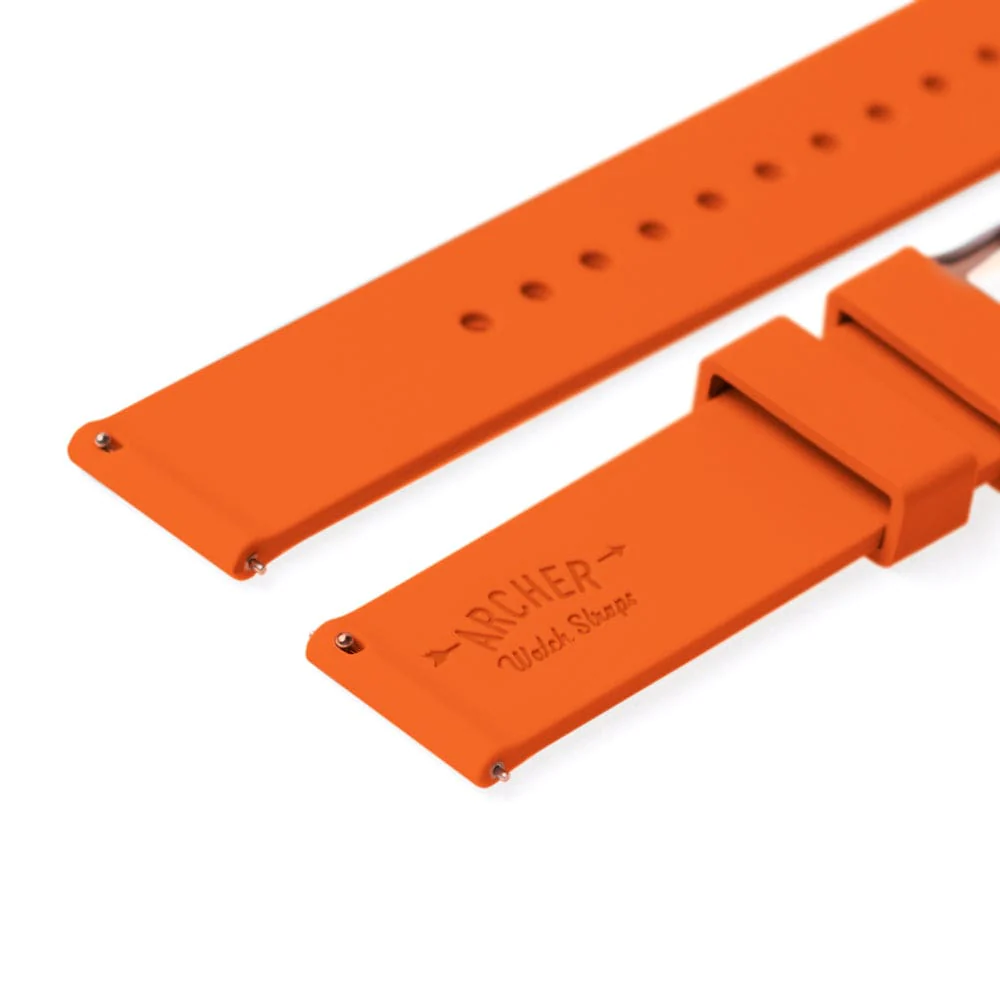 Quick Release Silicone Watch Band - Portland Orange - Image 7