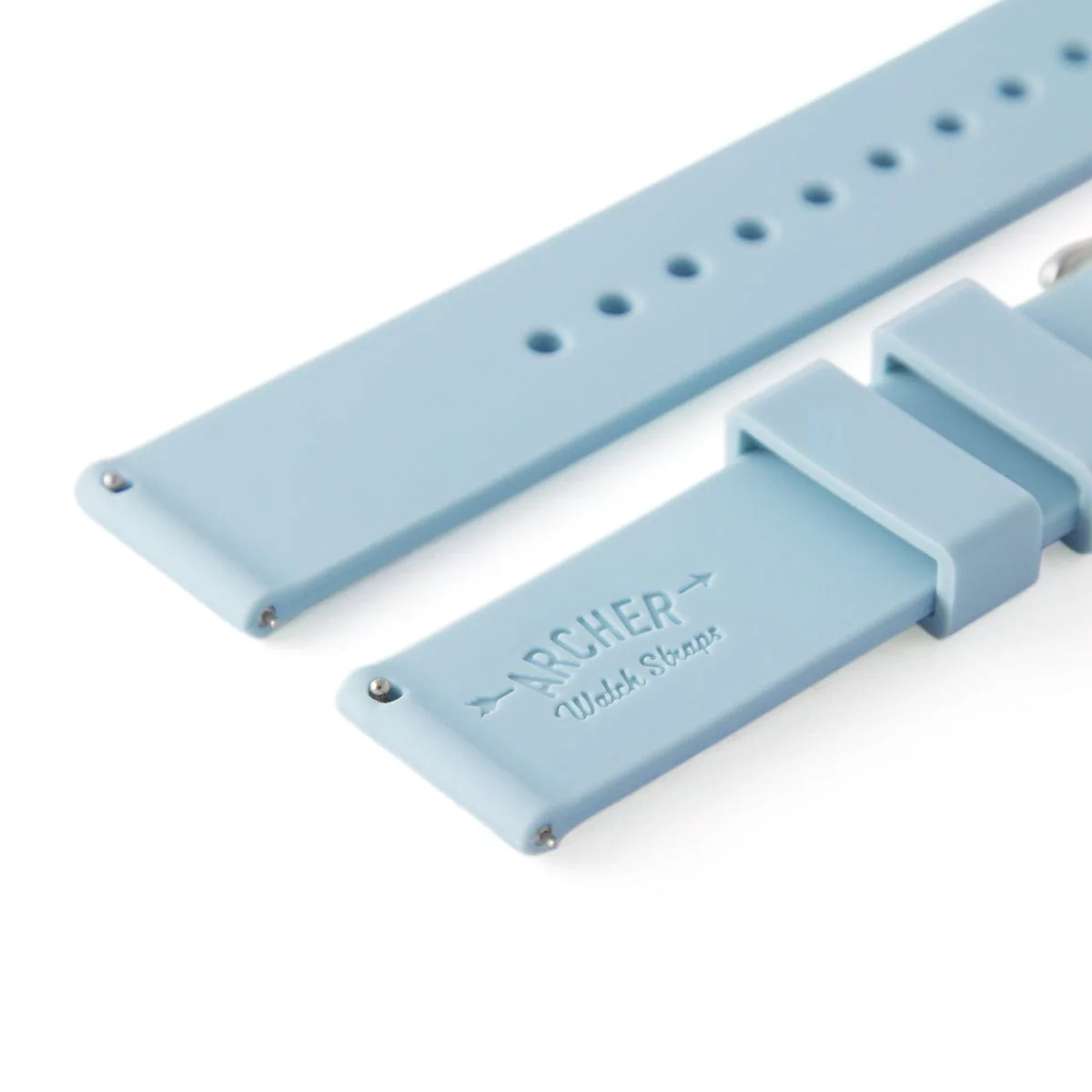 Quick Release Silicone Watch Band - Powder Blue - Image 7