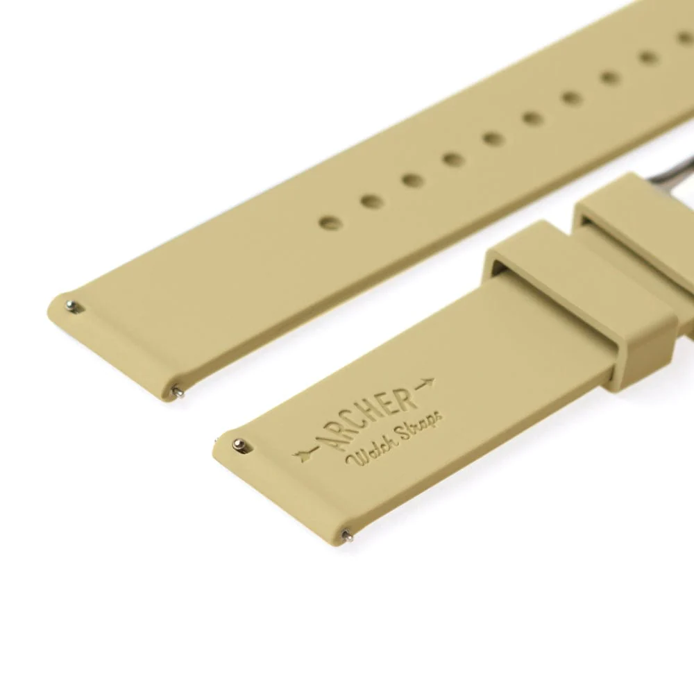 Quick Release Silicone Watch Band - Sand - Image 7