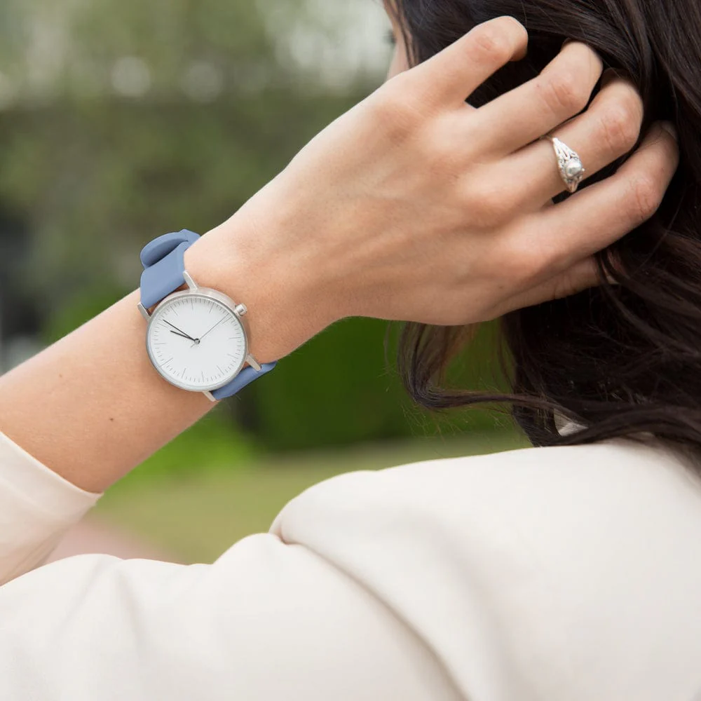 Quick Release Silicone Watch Band - Steel Blue - Image 3