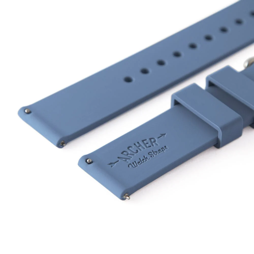 Quick Release Silicone Watch Band - Steel Blue - Image 7
