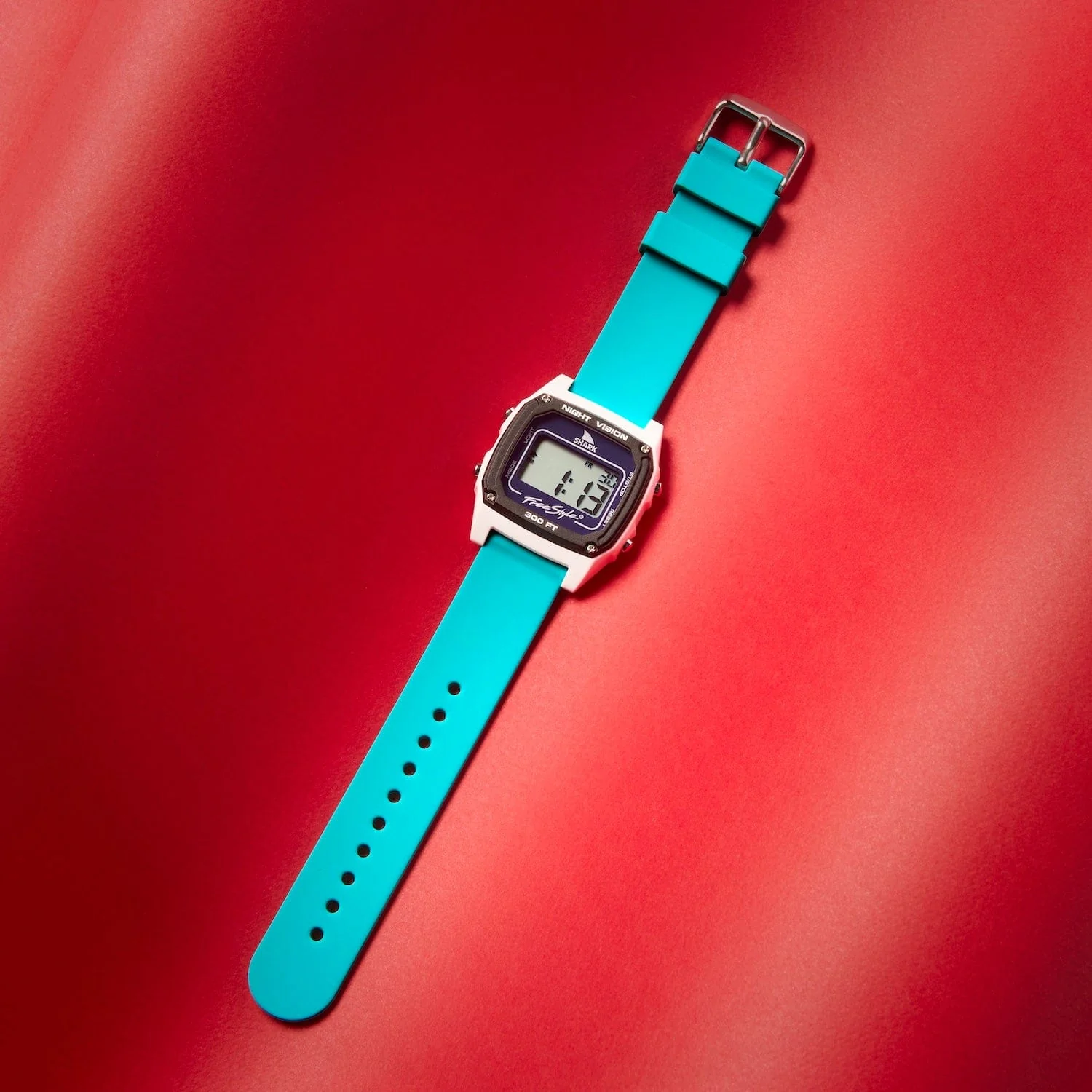 Quick Release Silicone Watch Band - Aqua Blue - Image 3