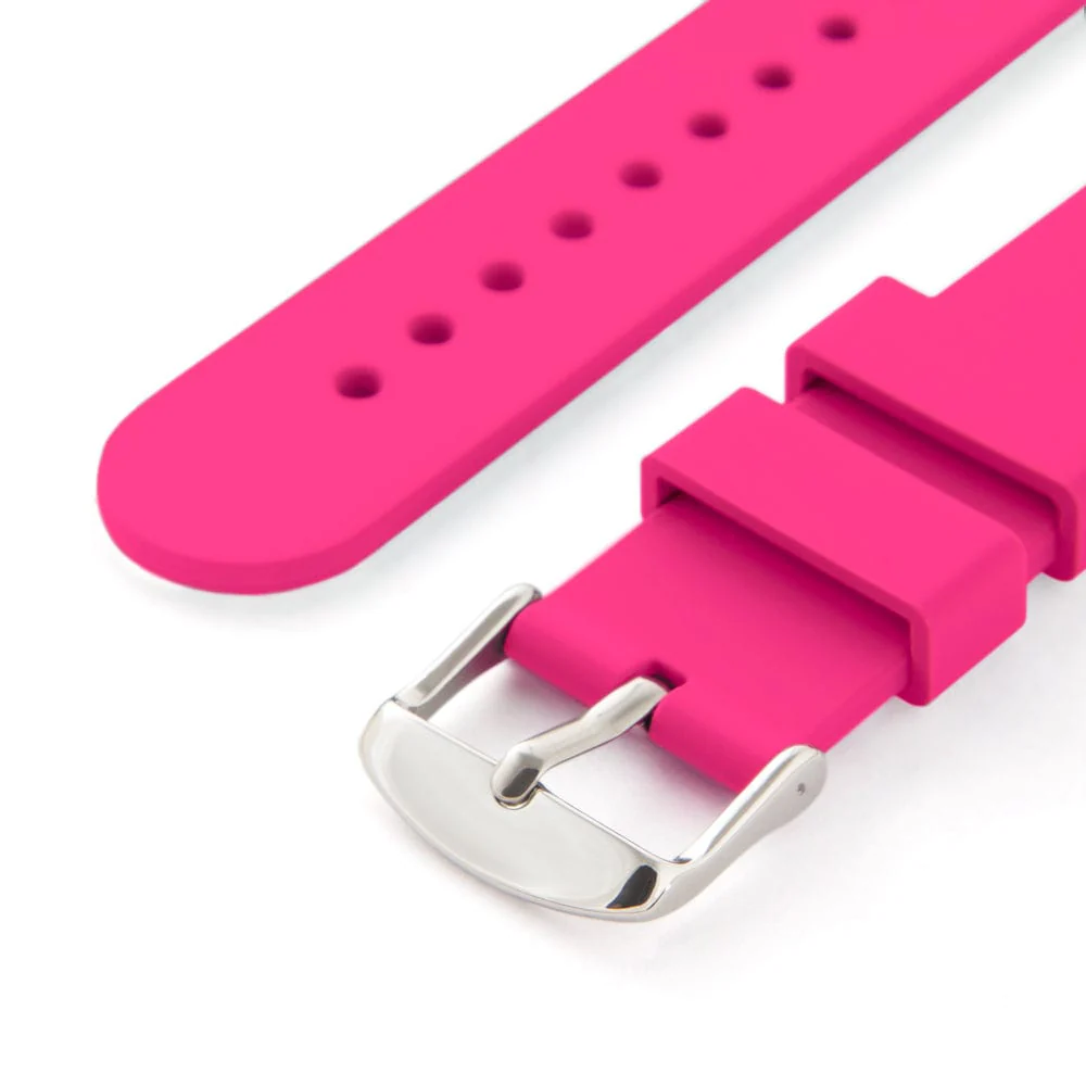 Quick Release Silicone Watch Band - Electric Pink - Image 6