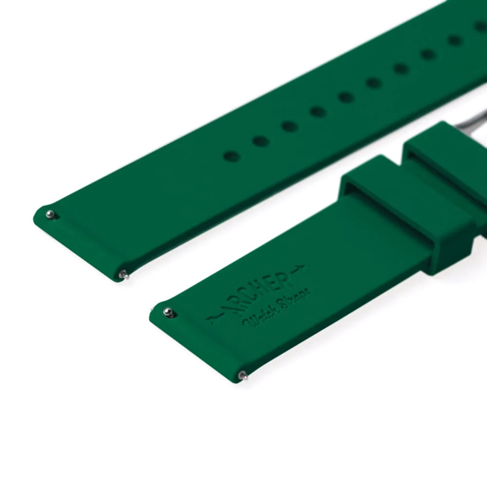 Quick Release Silicone Watch Band - Shamrock Green - Image 7