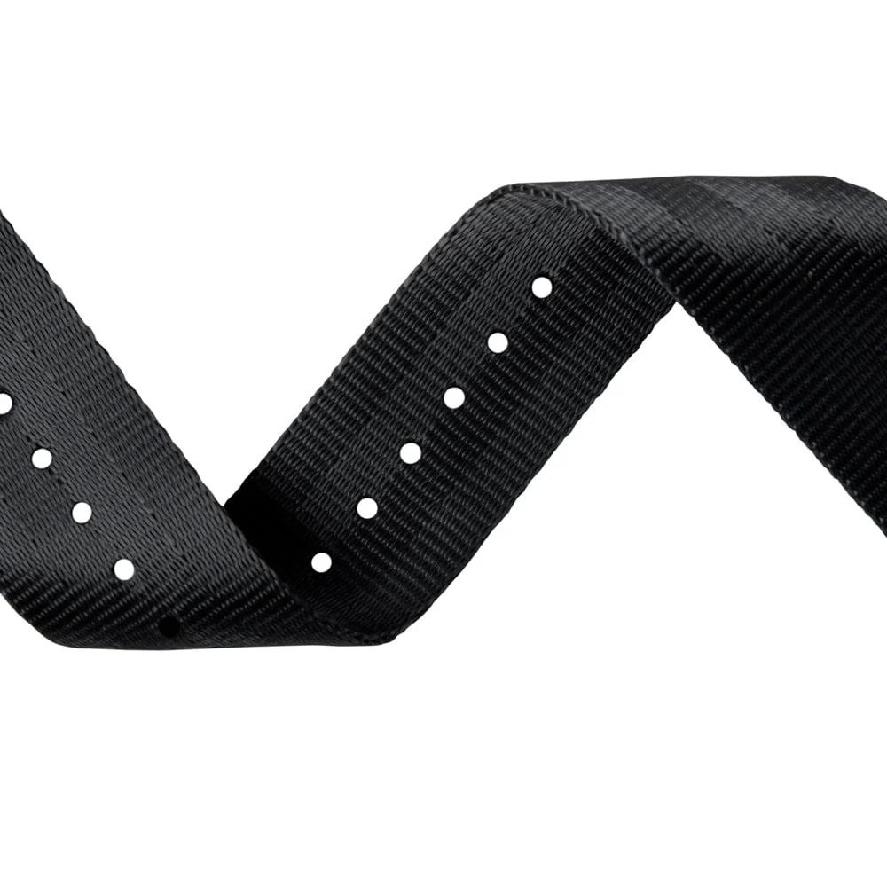 Seat Belt Nylon Military Style Watch Band - Black, Stainless Hardware - Image 5
