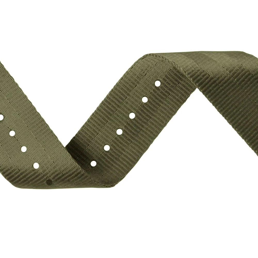 Seat Belt Nylon Military Style Watch Band - Olive, Black Hardware - Image 5