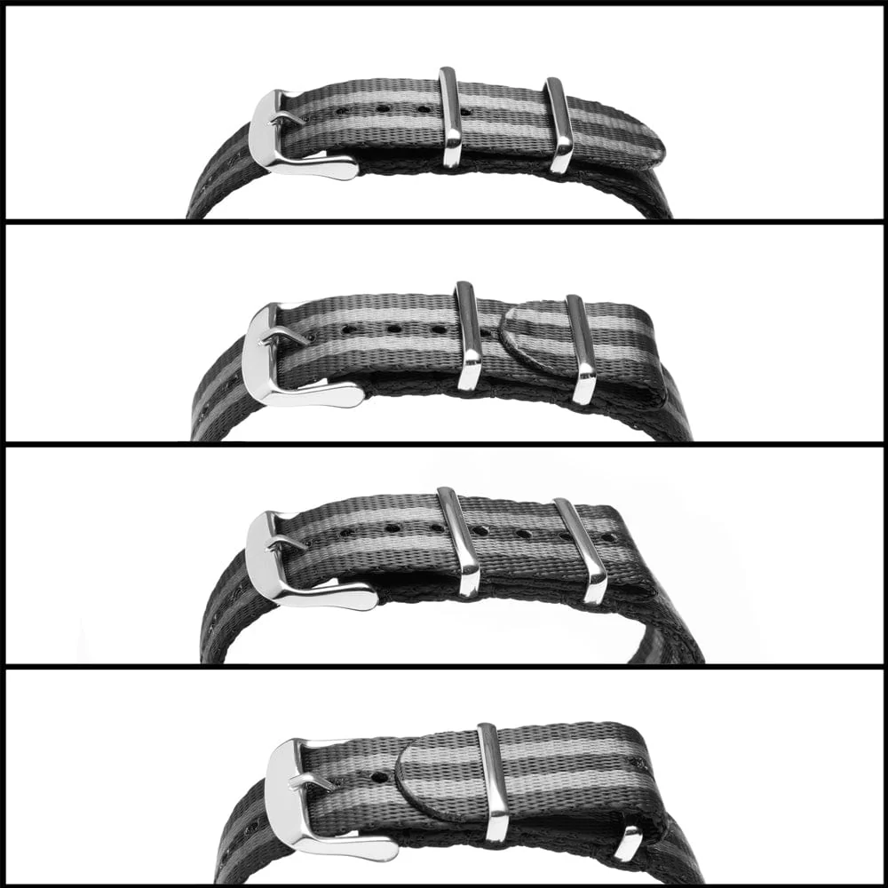 Seat Belt Nylon Military Style Watch Band - Olive, Stainless Hardware - Image 8